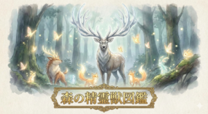 シルバーフォレストに棲む代表的な精霊獣たちの集合イメージ。