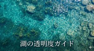 水中までくっきり見えるルミナ湖の水面。