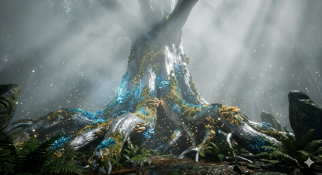 シルバーエルダーの根元と、見上げるアングル。