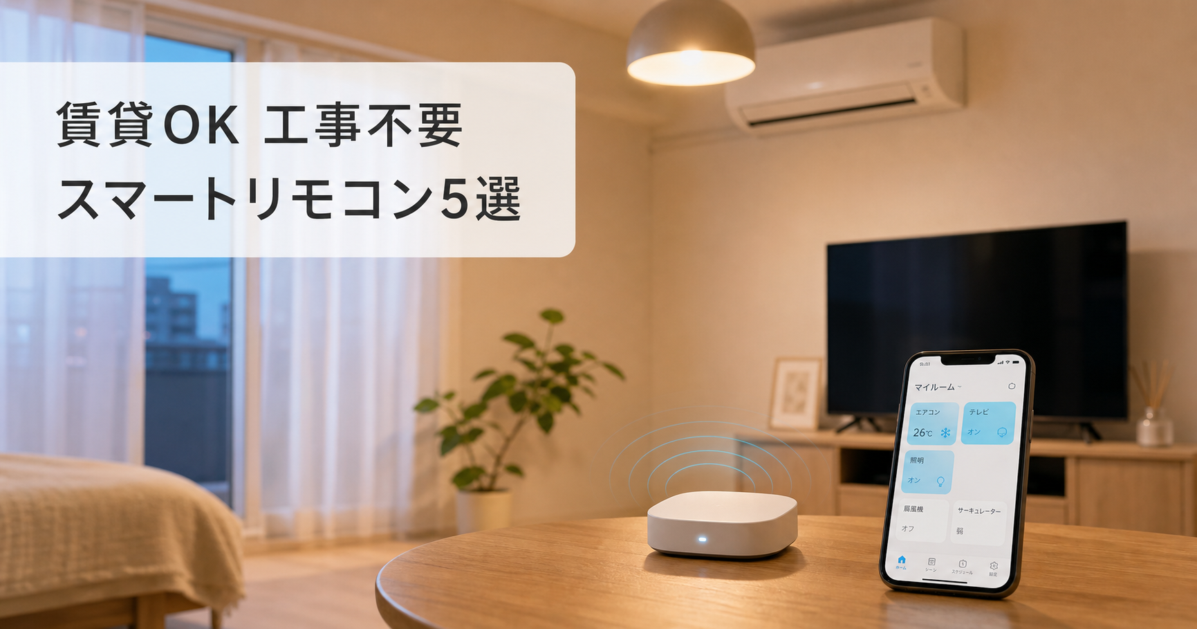 【2026年最新】賃貸でも使える！工事不要スマートリモコンお アイキャッチ