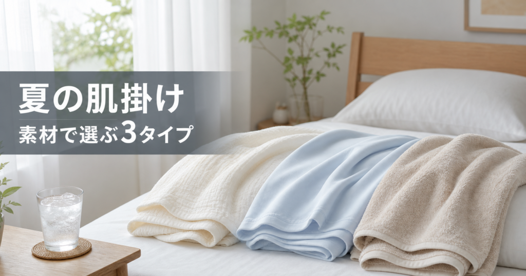 夏の肌掛けはどれがいい？ガーゼケット・接触冷感・タオルケット アイキャッチ