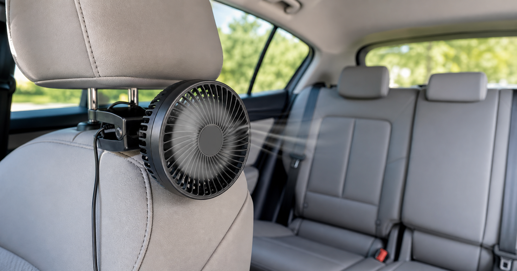 車載扇風機｜乗り込んだ後の熱気をすぐに動かす イメージ